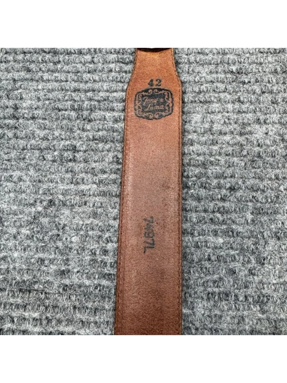 Tony Lama Belt Mens 42 Brown Scale Leather 7497L Silver Tone Buckle Vintage 90s